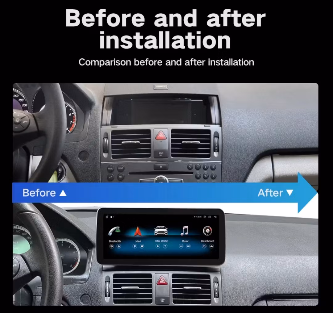 10,3" android 13, bilstereo Mercedes Benz Cw204, C180 , C200, C220 (2008--2014) NGT 4.0  GPS,bluetooth carplay android auto,Rds,dsp Ram: 4GB, Rom: 64GB, 4GLTE,Gratis backkamera