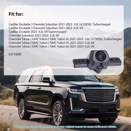 frontkamera  för Cadillac Escalade/Chevrolet Suburban/Chevrolet Tahoe/GMC Yukon/GMC Yukon XL 2021-2023, GMC Sierra/Yukon 2022-2024