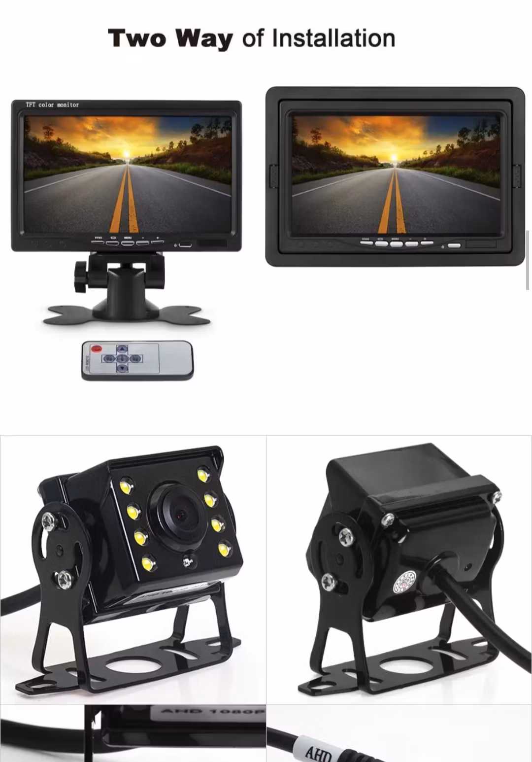 7" monitor+ mini HD backkamerasystem