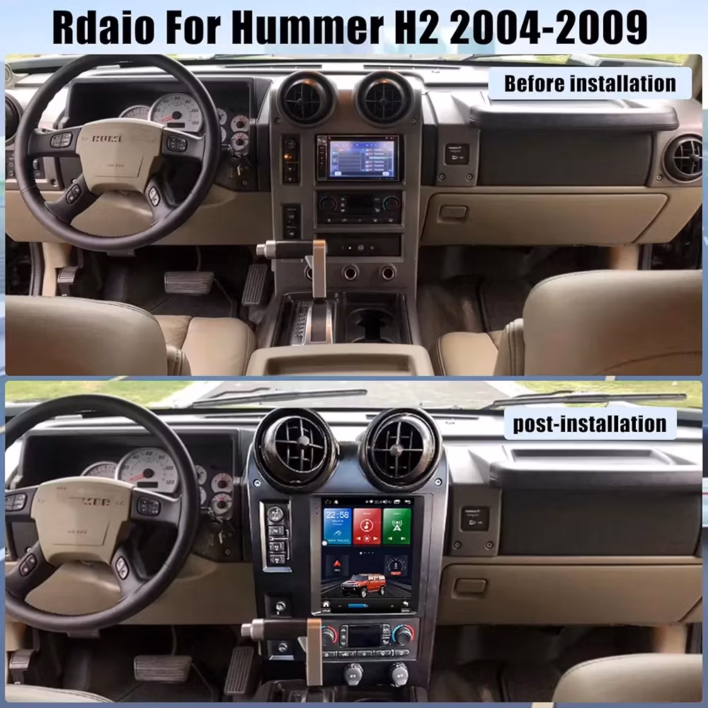 9,7"android11. Bilstereo Hummer H2 ( 2004 t--2009) Gps,rds,Bluetooth Dsp, carplay,android auto,wifi, Ram : 6GB,Rom: 128GB  4G LTE, gratis backkamera,