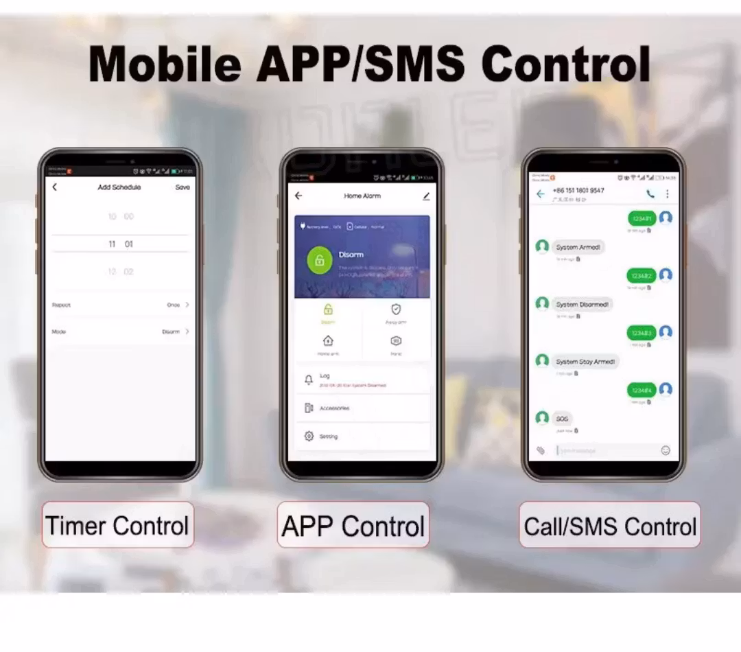 4G LTE / wifi 4,3" larmsystem med dörr/fönster sensorer, trådlös rökdetektor  fjärrkontroll, RFID Dosa &siren