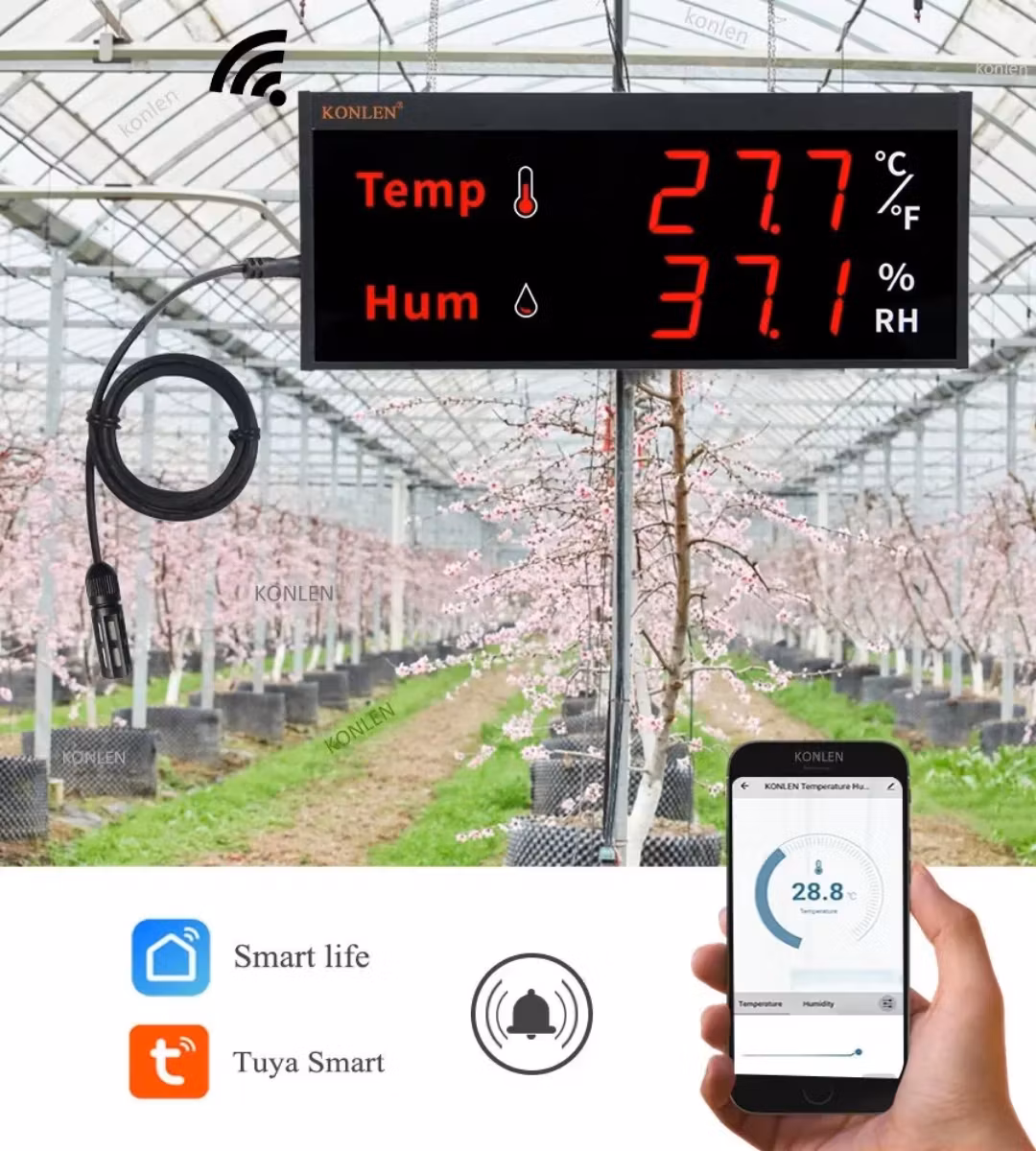 Smart WIFI-temperatur- och fuktighetssensor