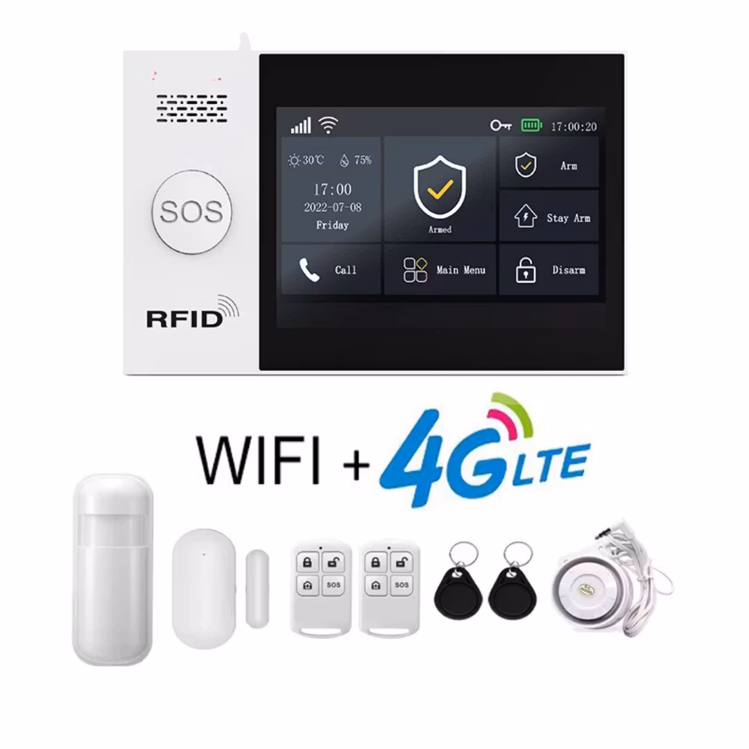 Tuya Smart WIFI 4G LTE Inbrottslarmssystem för Hem & firma