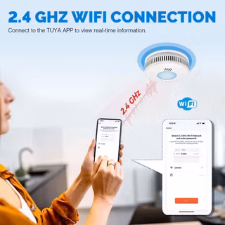 3 års batteritid Wifi-rökdetektor,brandlarm