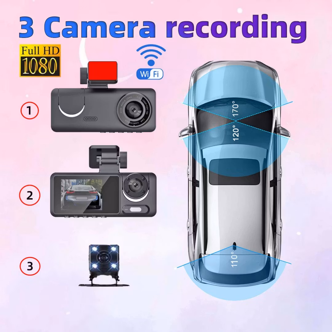 Trippellins-bilkamera