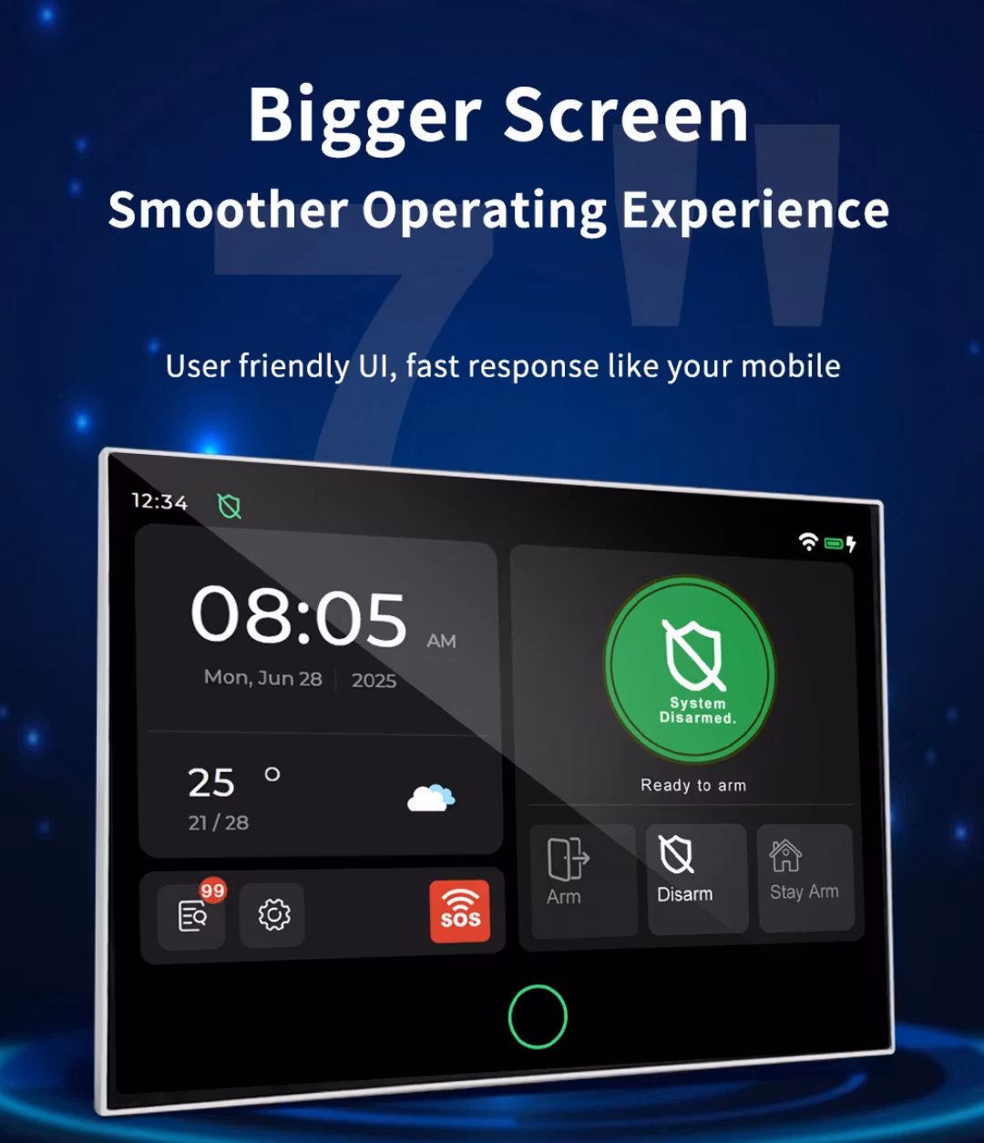 4G LTE WiFi Trådlöst Hemlarmssystem 7-tums IPS Pekskärm Smart APP-kontroll Tuya Alexa Google Voice