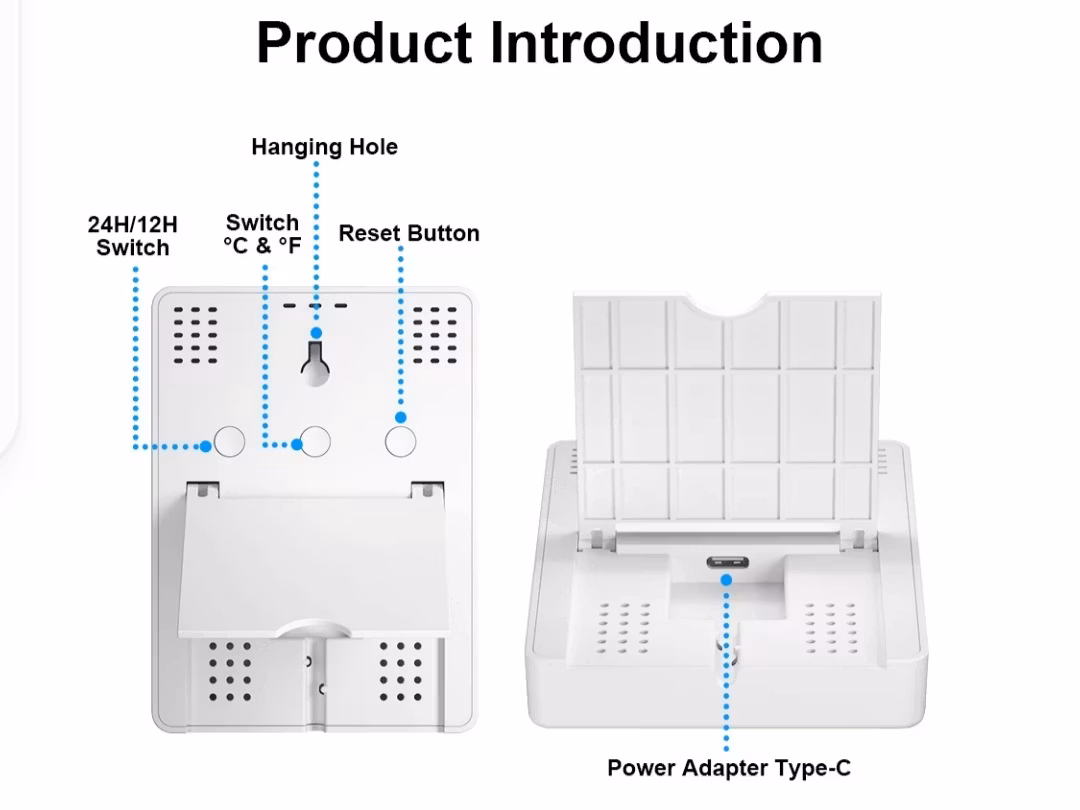 Smart wifi termometer& hygrometer+ 2st sensorer