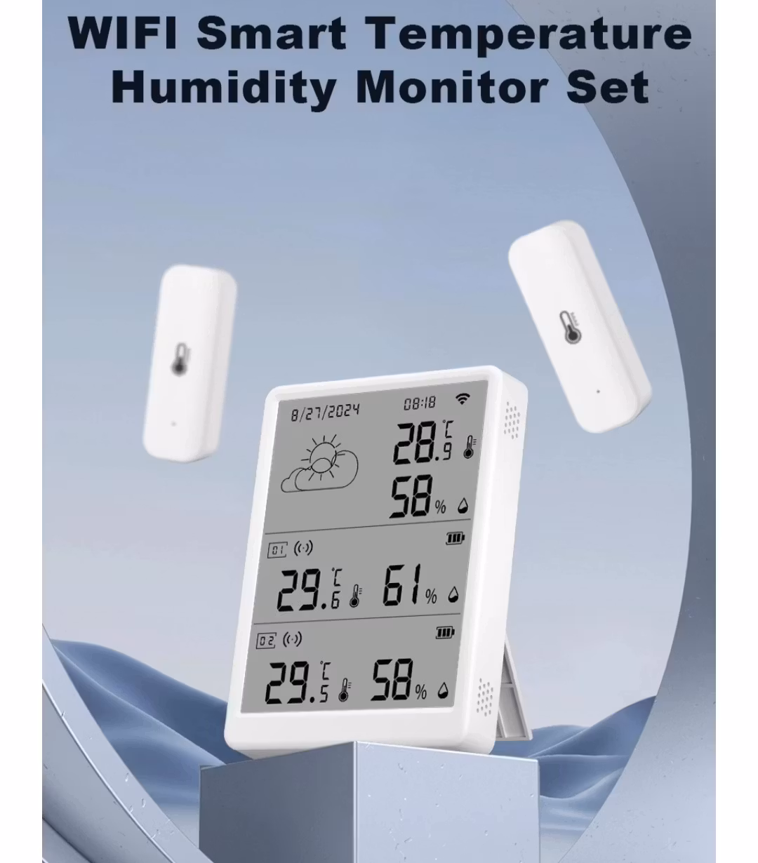 Smart wifi termometer& hygrometer+ 2st sensorer