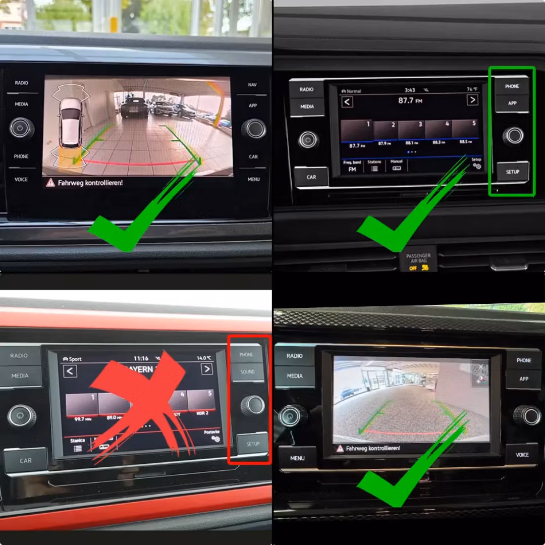 Plug & Play dynamisk backkamera för VW Polo (2018-2024)