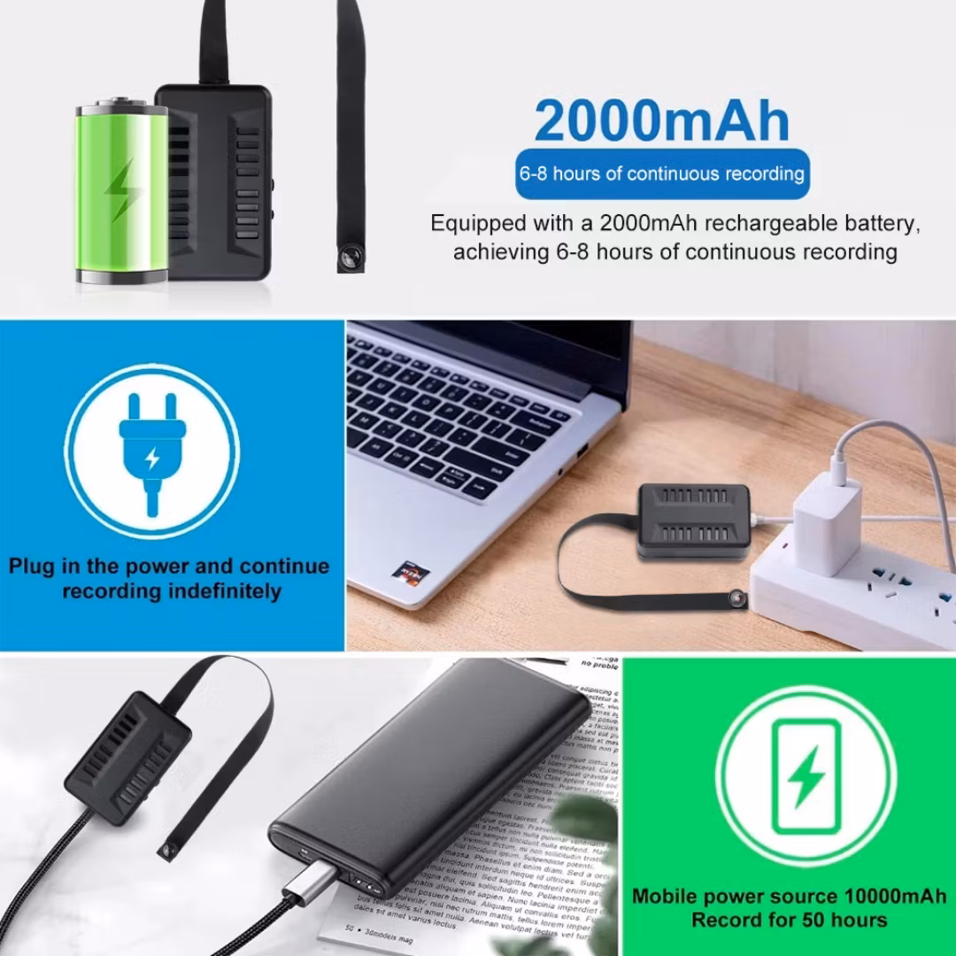 Mini wifi knappkamera med mörkerseende ,rörelse detektor,2000 mAh