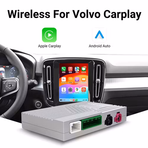 Trådlös Apple CarPlay & Android Auto för Volvo XC60 / XC90 / V60 / V90 / S60 / S90 (2017–2022) – Plug & Play Interface + Gratis Backkamera