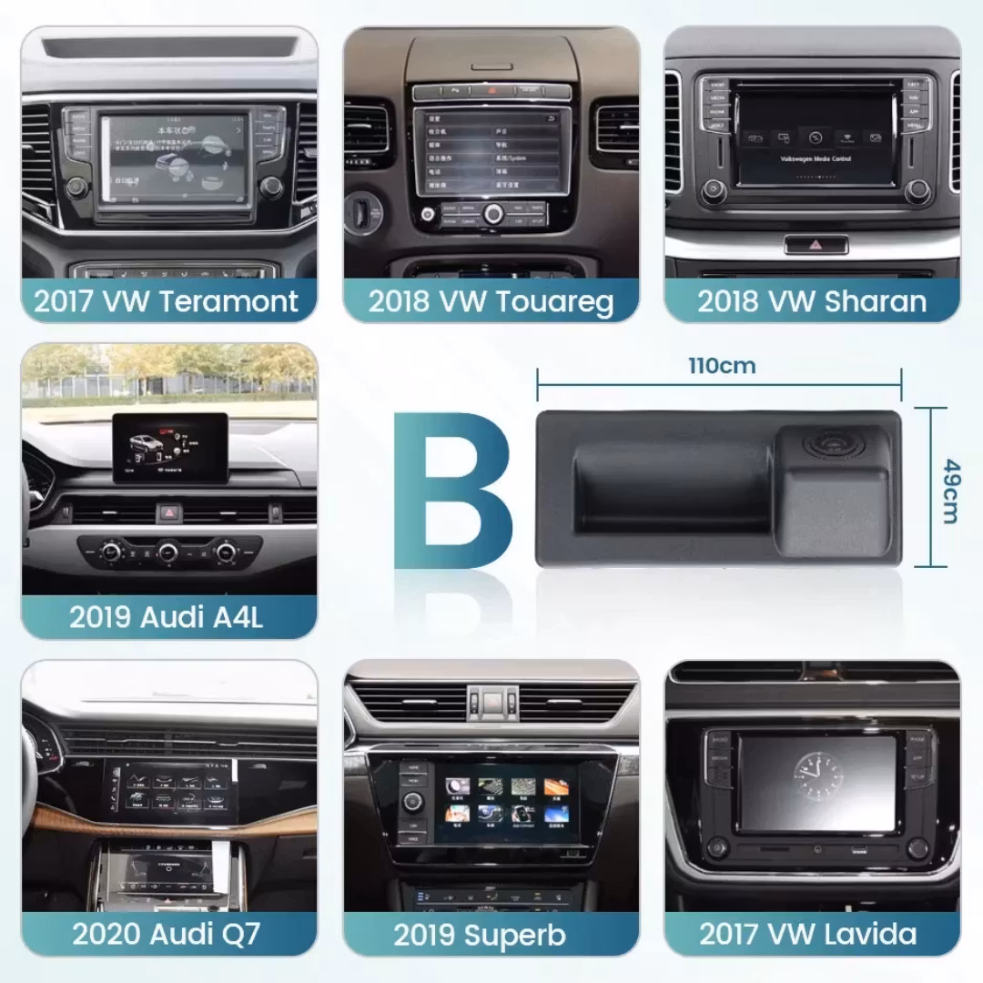 Canbus dynamisk backkamera för VW Tiguan II (2016–2023) Plug & Play | HD Night Vision | För MIB-enhet
