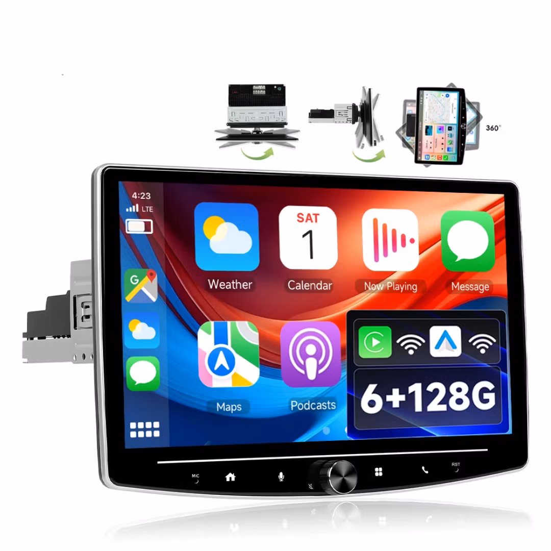 10,1" android 15 universal 1Din bilstereo ,360° roterande skärm. Ram : 6GB,Rom;128GB,Gratis backkamera