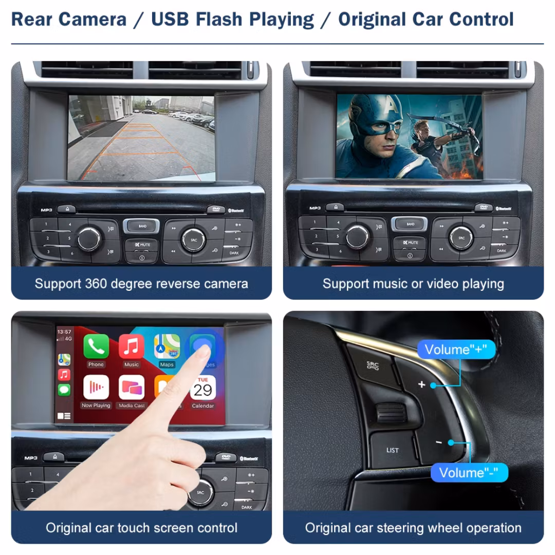 Carplay android auto Citroën C4L , C5,DS DS5, DS DS6   med 7-tums LCD-skärm (2014--2016)