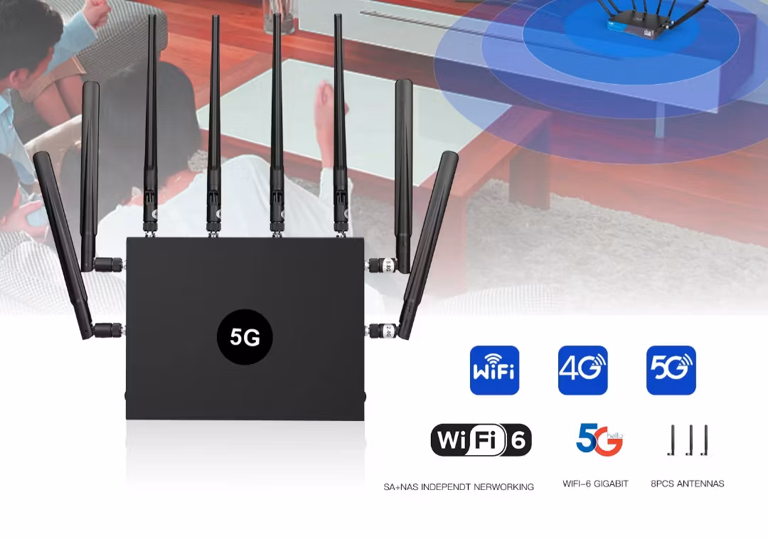 3000mbps 5G NR  WiFi 6 5G CPE Inomhusrouter 5G/Roteador 5g simkort,dual band,100 användare