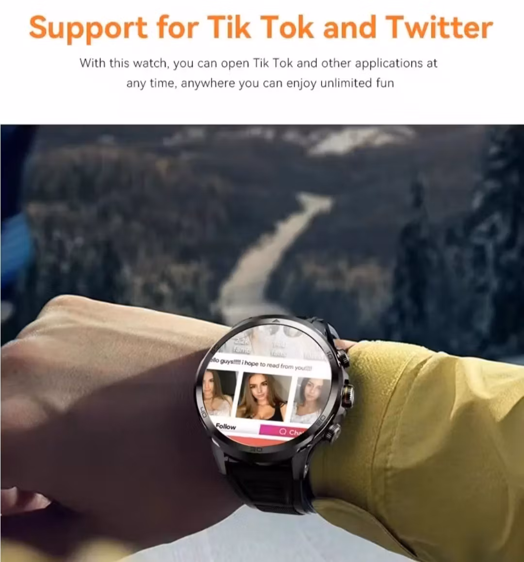 Wifi 4G Lte  android smartkLocka med  videokamera ram:3GB,Rom:32GB