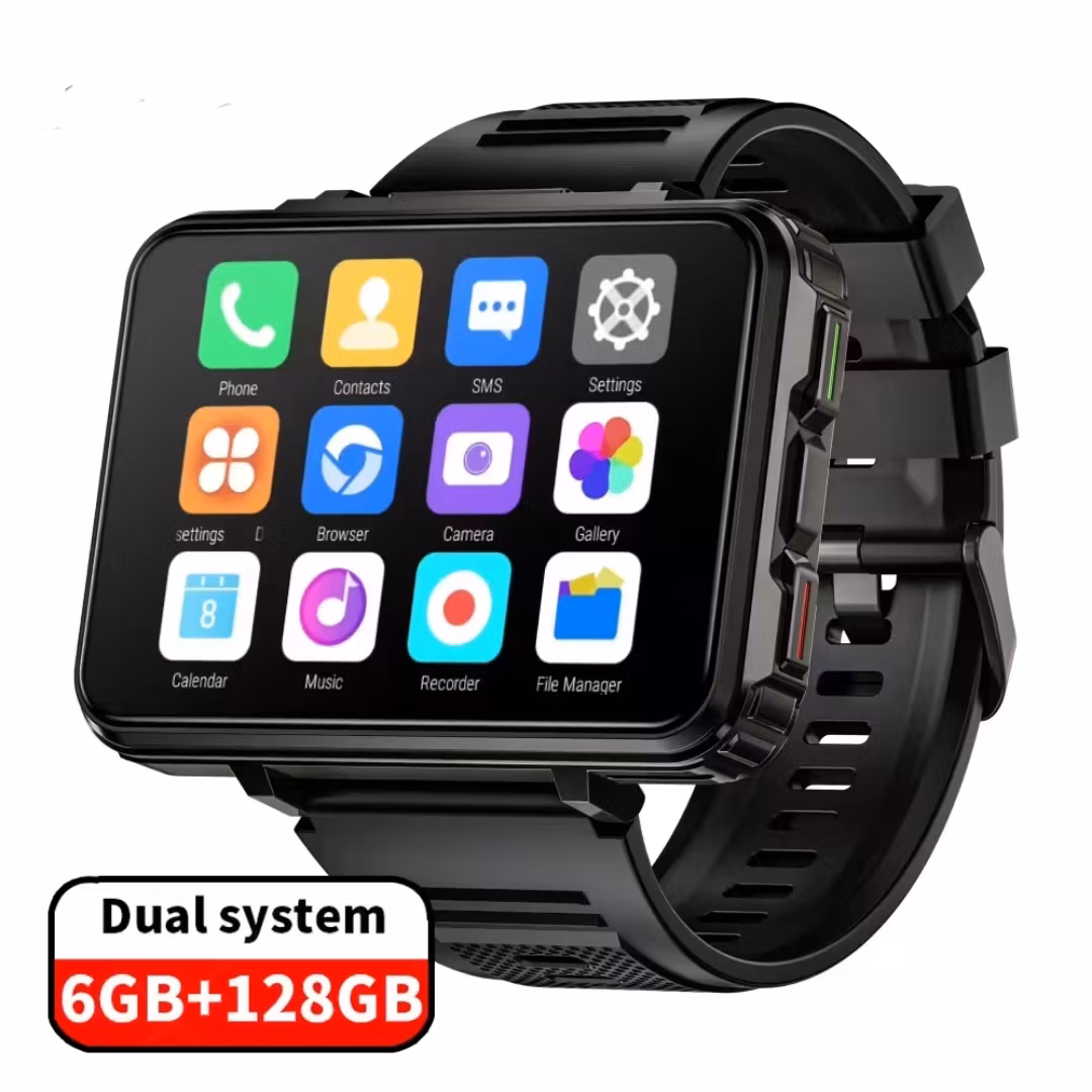 Android 10,  2,4 tum 4G lte smartklocka nano  simkort,wifi,1500mAh Ram: 6GB,ROM:128GB