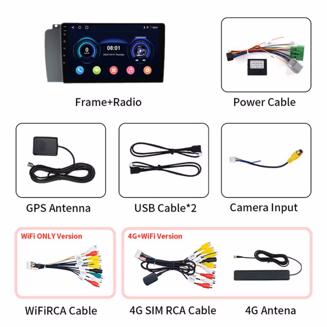 9 tum android 14 bilstereo 6GB+128GB bilradio Carplay Android Auto 4Glte för Volvo XC70/V70/S60 2004-2007 (vänsterstyrd) IPS DSP GPS RDS+ gratis backkamera