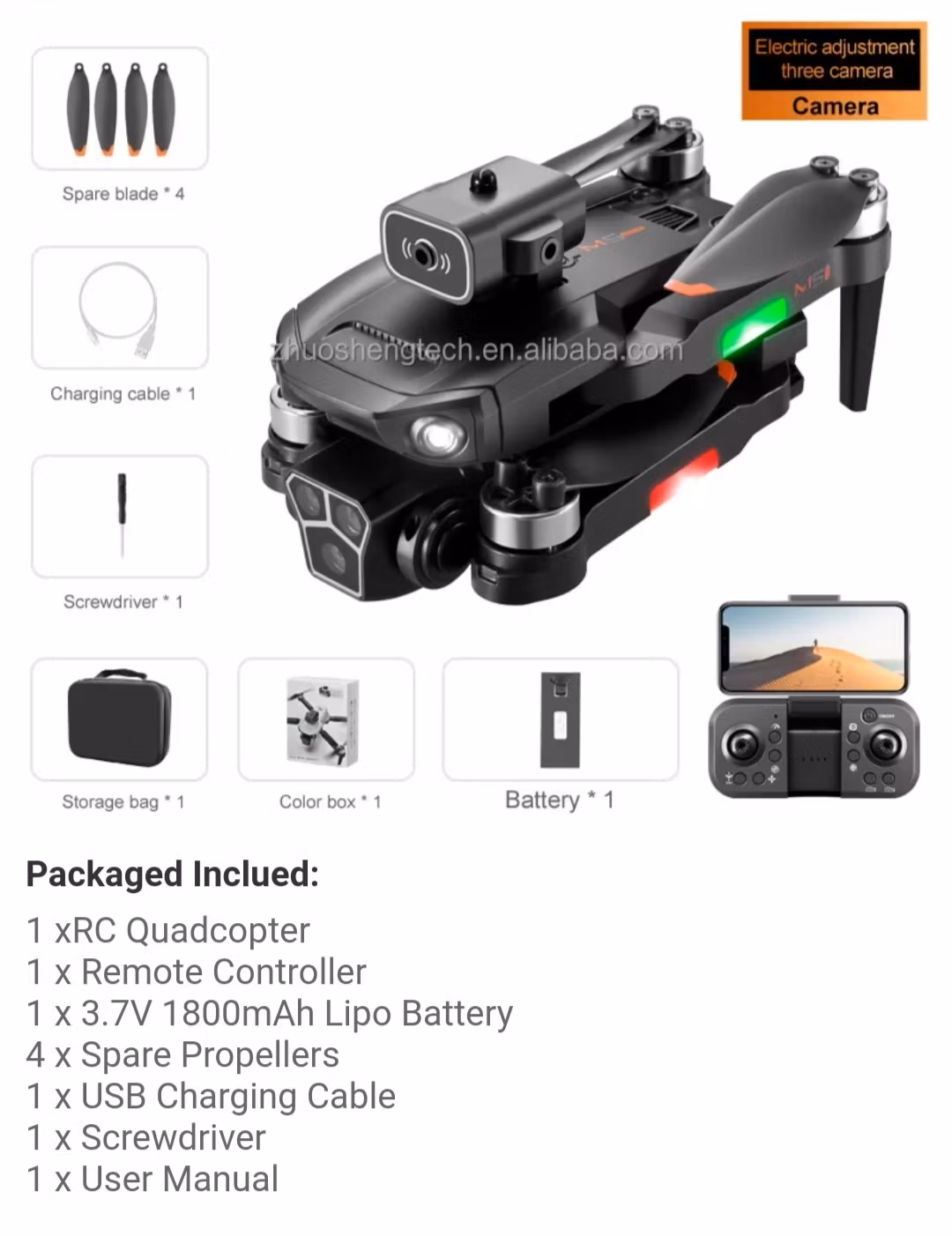 Wifi 4k drönaren med gps ,videokamra