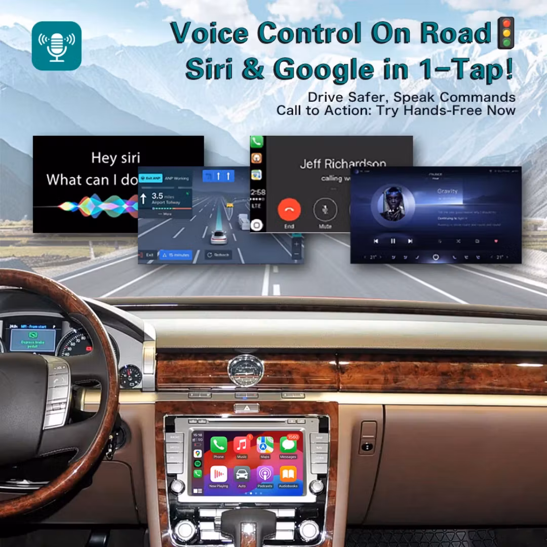 Trådlös Apple Carplay för Volkswagen Phaeton RNS810 2009-2015 Mirror Link Android Auto Smart Carplay Box Plug and Play