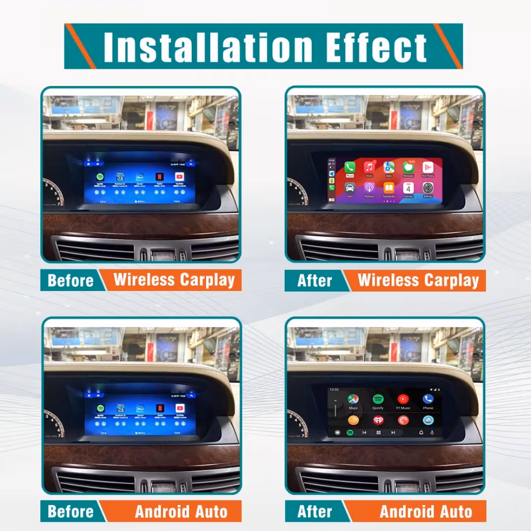 Trådlöst CarPlay Android Auto box  för Mercedes Benz CL S-klass W221 NTG3.0/ NTG3.5 (2006-2012 )