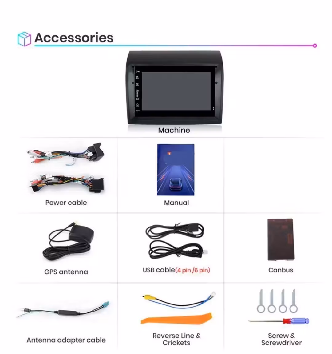 7"android 13 bilstereo  Fiat Ducato (2008---2015 )gps wifi carplay android auto blåtand rds Dsp RAM:4GB. ROM: 64GB 4G LTE + gratis backkamera