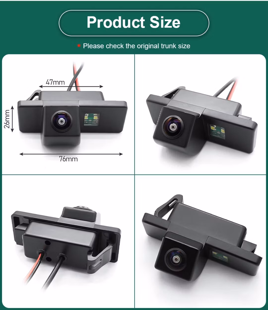 AHD1080P Backkamera för registreringsskyltsbelysning för  Peugeot 307