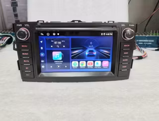 7"android 14, bilstereo Toyota  Auris ( 2007--2012) gps wifi carplay android auto blåtand rds Dsp RAM: 6GB, ROM:128GB, 4G LTE + Gratis backkamera
