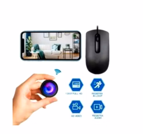 1080P Mus WiFi IP P2P Dold Kamera,128GB extra minne