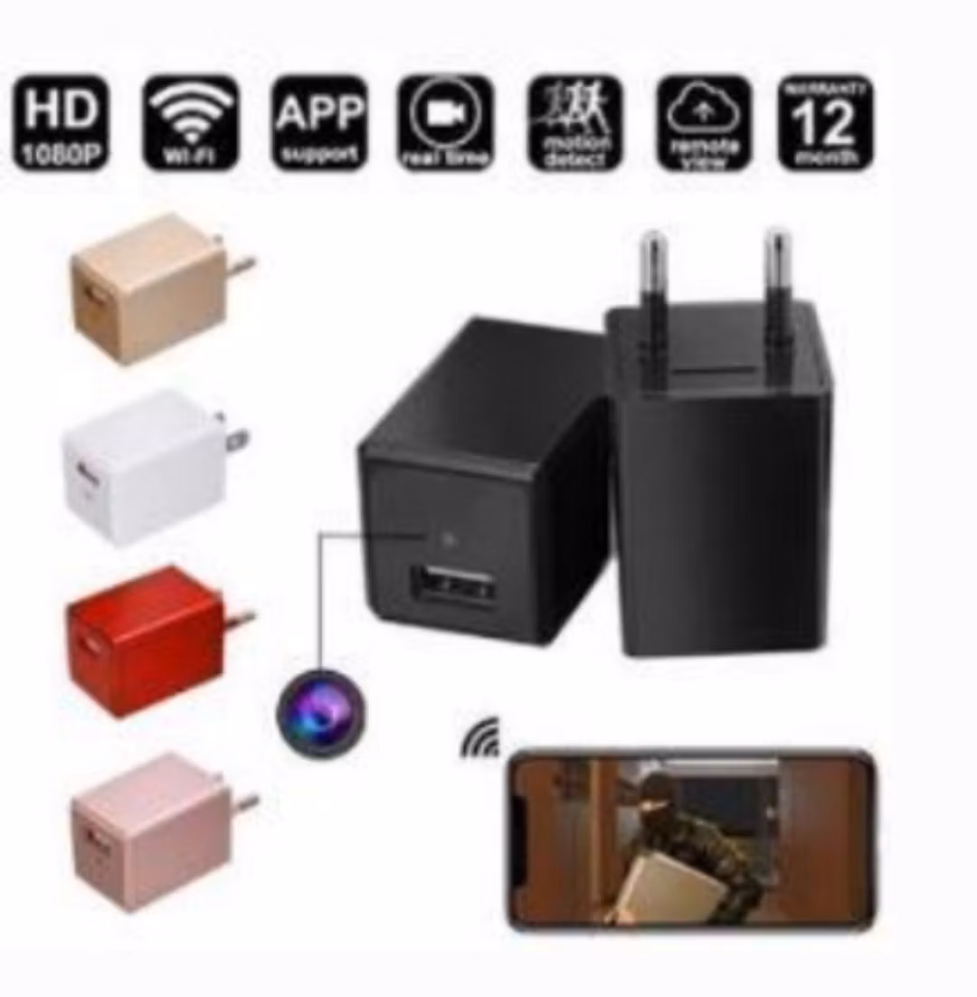 1080P trådlös WiFi-laddare dold kamera med fjärrkontroll,Europa,128GB