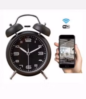 1080P trådlös WiFi-väckarklocka dold kamera,128GB