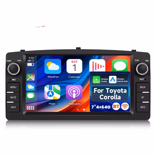 7" android 15 bilstereo Toyota Corolla E130 (2004-2007) gps, carplay,andrpid auto, rds, wifi Dsp, 4GB+ 64GB,Gratis backkamera,