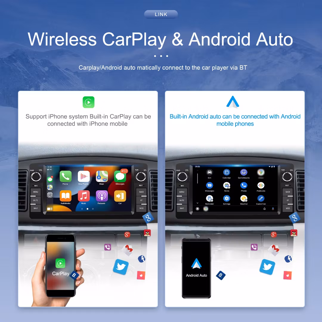 7" android 15 bilstereo Toyota Corolla E120 (1990-2007 )   gps, carplay,andrpid auto, rds, wifi Dsp, 4GB+ 64GB,Gratis backkamera,