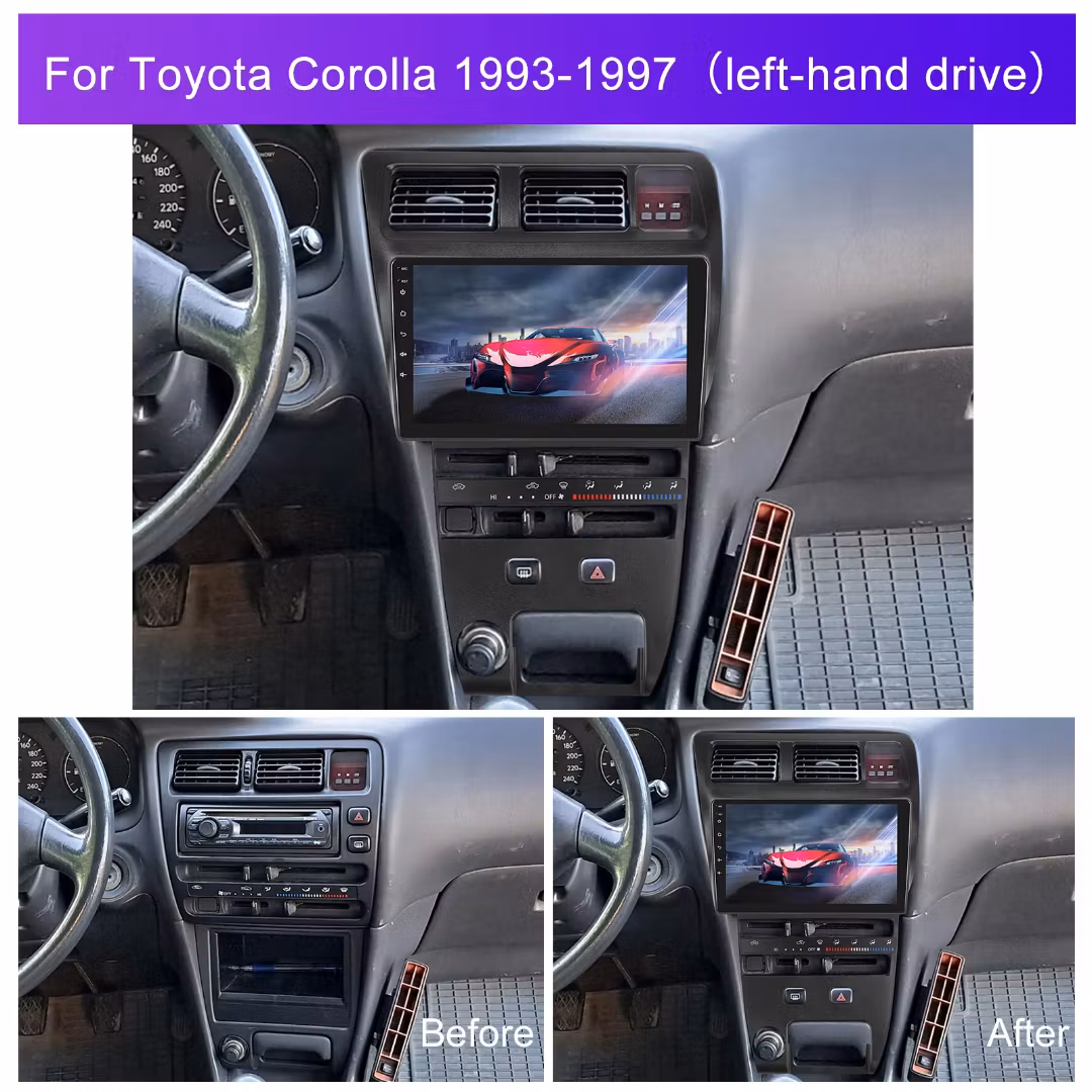 9"android 15 bilstereo Toyota   Corolla (1993--1997) gps, carplay,andrpid auto, rds, wifi Dsp, 4GB+ 64GB,Gratis backkamera,