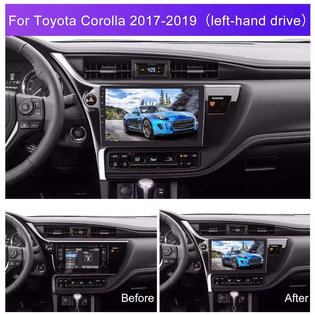 10"android 15 bilstereo Toyota  Corolla (2017-2019 ) gps, carplay,andrpid auto, rds, wifi Dsp, 2GB+ 64GB,Gratis backka