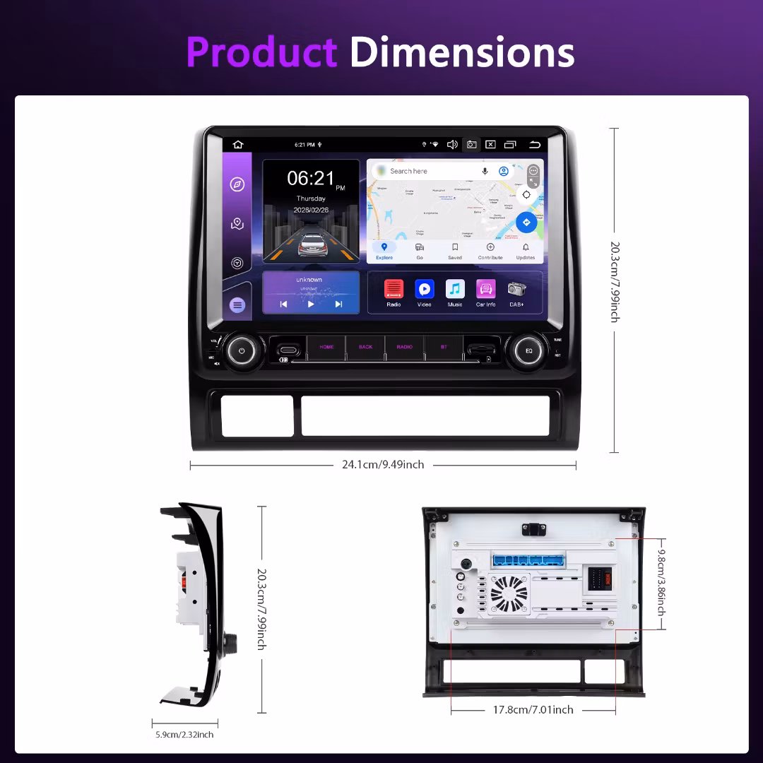 9" android 15 bilstereo Toyota Tacoma (2005--2015 )   gps, carplay,andrpid auto, rds, wifi Dsp, 4GB+ 64GB,Gratis backkamera,