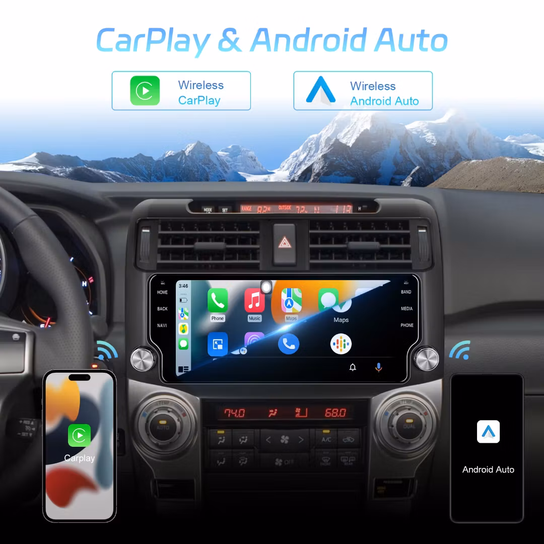 10,3" android 15 bilstereo Toyota 4 Runner (2009--2020 )   gps, carplay,andrpid auto, rds, wifi Dsp, 4GB+ 64GB,Gratis backkamera,