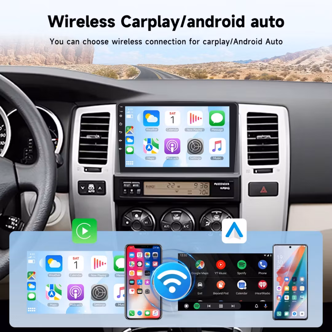 9" android 15 bilstereo Toyota 4 Runner  (2002--2009)   gps, carplay,andrpid auto, rds, wifi Dsp, 4GB+ 64GB,Gratis backkamera,