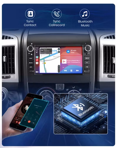 7" Android 13 Bilstereo Fiat Ducato 2012–2020 – Trådlös CarPlay & Android Auto, 6GB+128GB, 4G, DSP, IPS HD