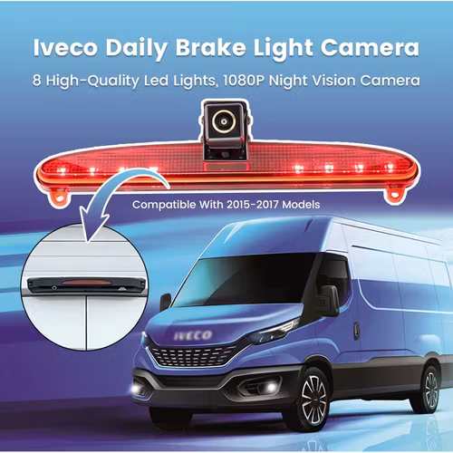 LED Bromsljus Backkamera + 7” Monitor Iveco Daily 2015–2017 – AHD 1080P Night Vision 175°