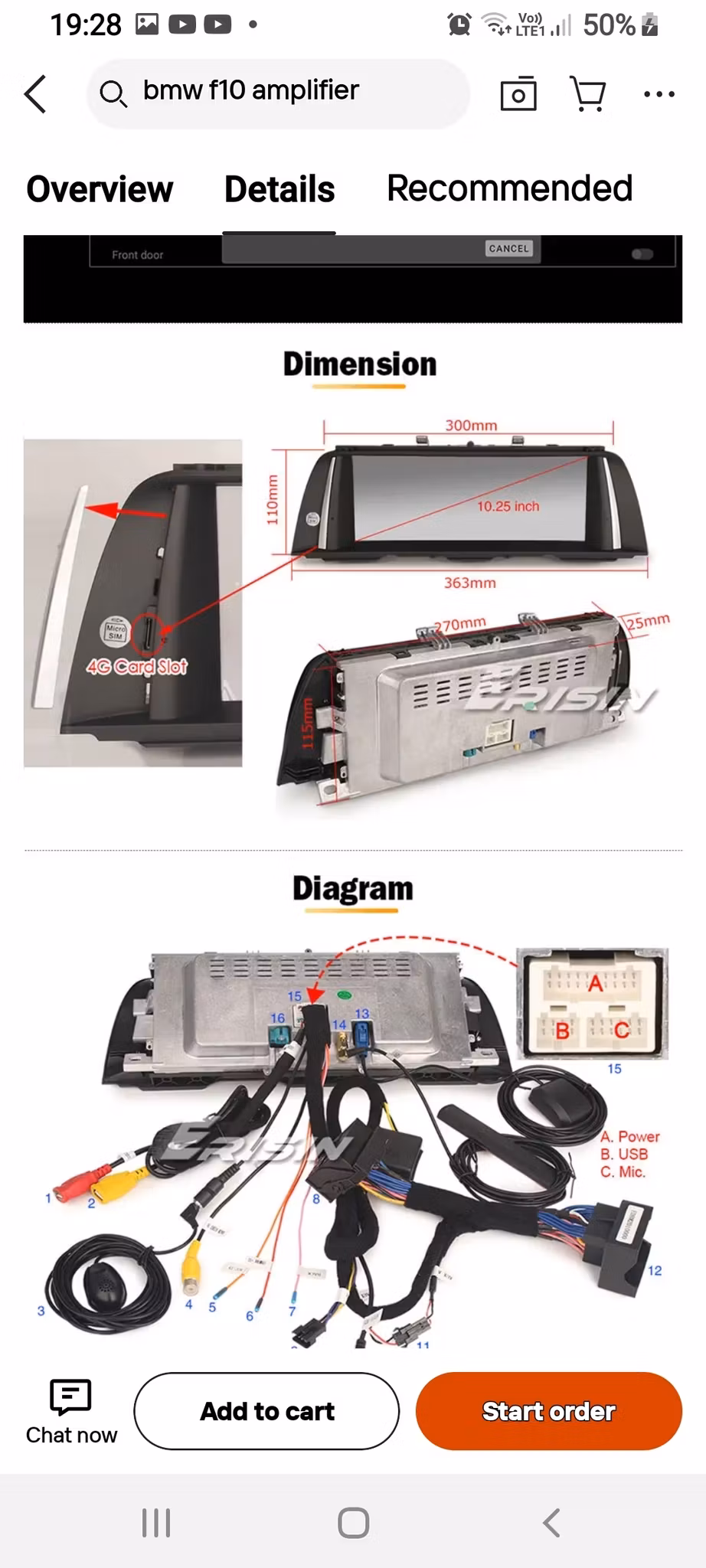 10,25" Android 14 Bilstereo BMW 5-serie F10/F11 (2011–2012) CIC – GPS, CarPlay, Android Auto, 4G LTE Ram: 8GB,Rom: 128GB + Gratis Backkamera