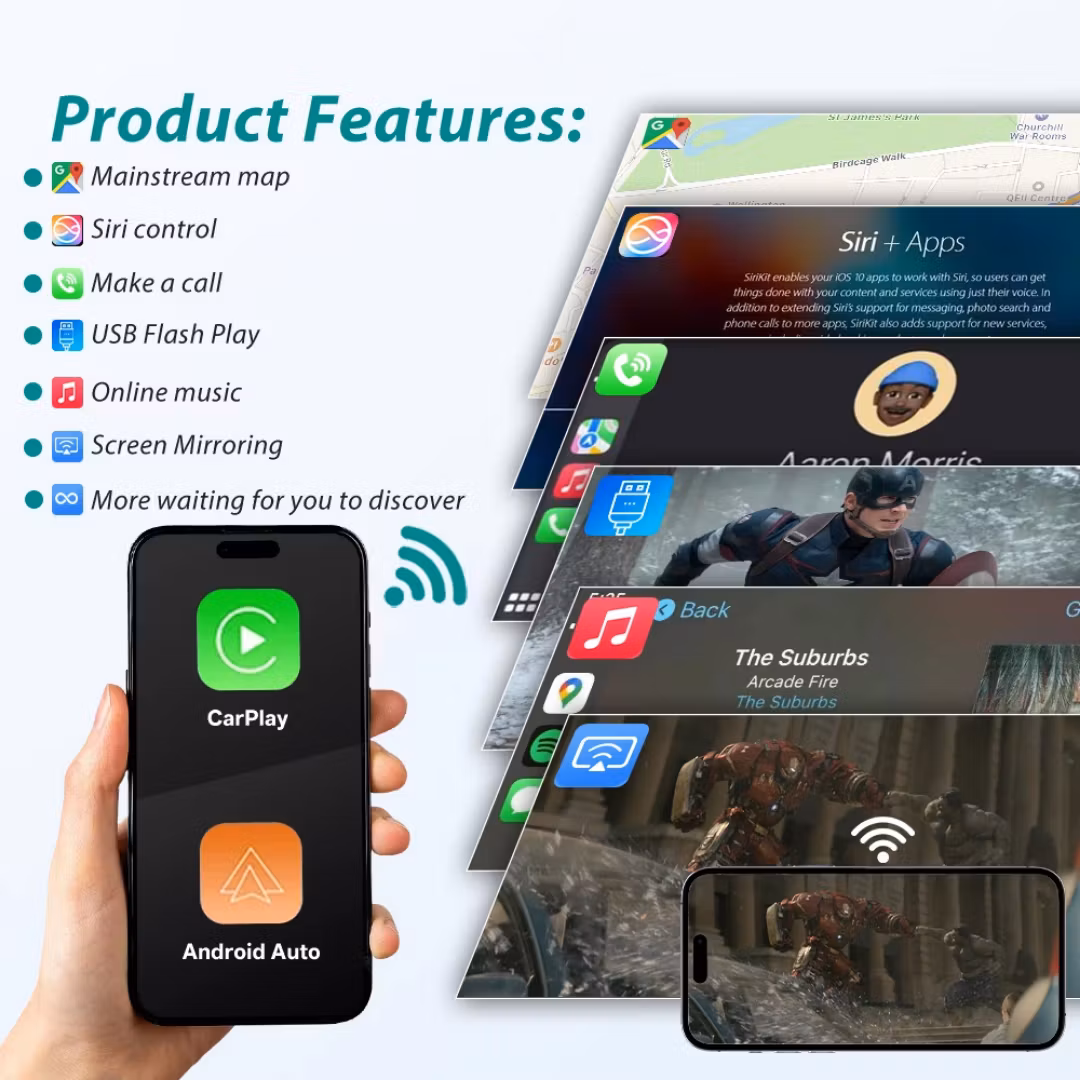Trådlös Apple CarPlay & Android Auto Smart Box för Range Rover Evoque 2015–2019 – Plug & Play
