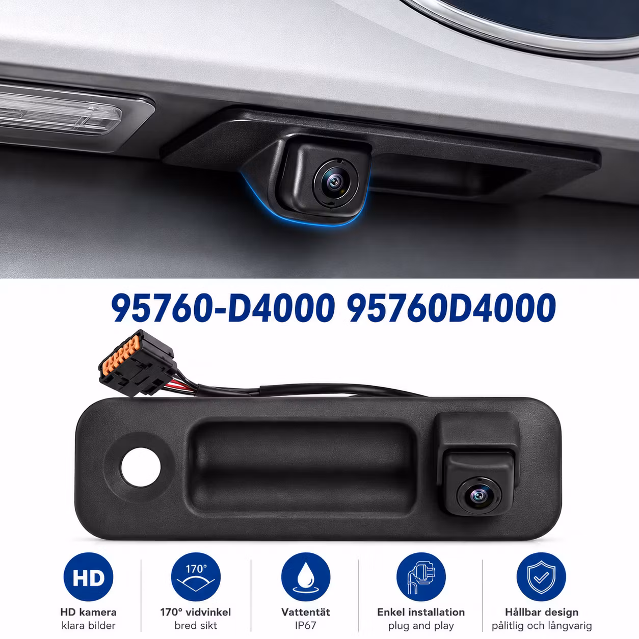 Original Kia Optima/K5  Backkamera 95766-D4000 /95760-D4000– OEM Parkeringskamera för Optima Sedan 2016–2018