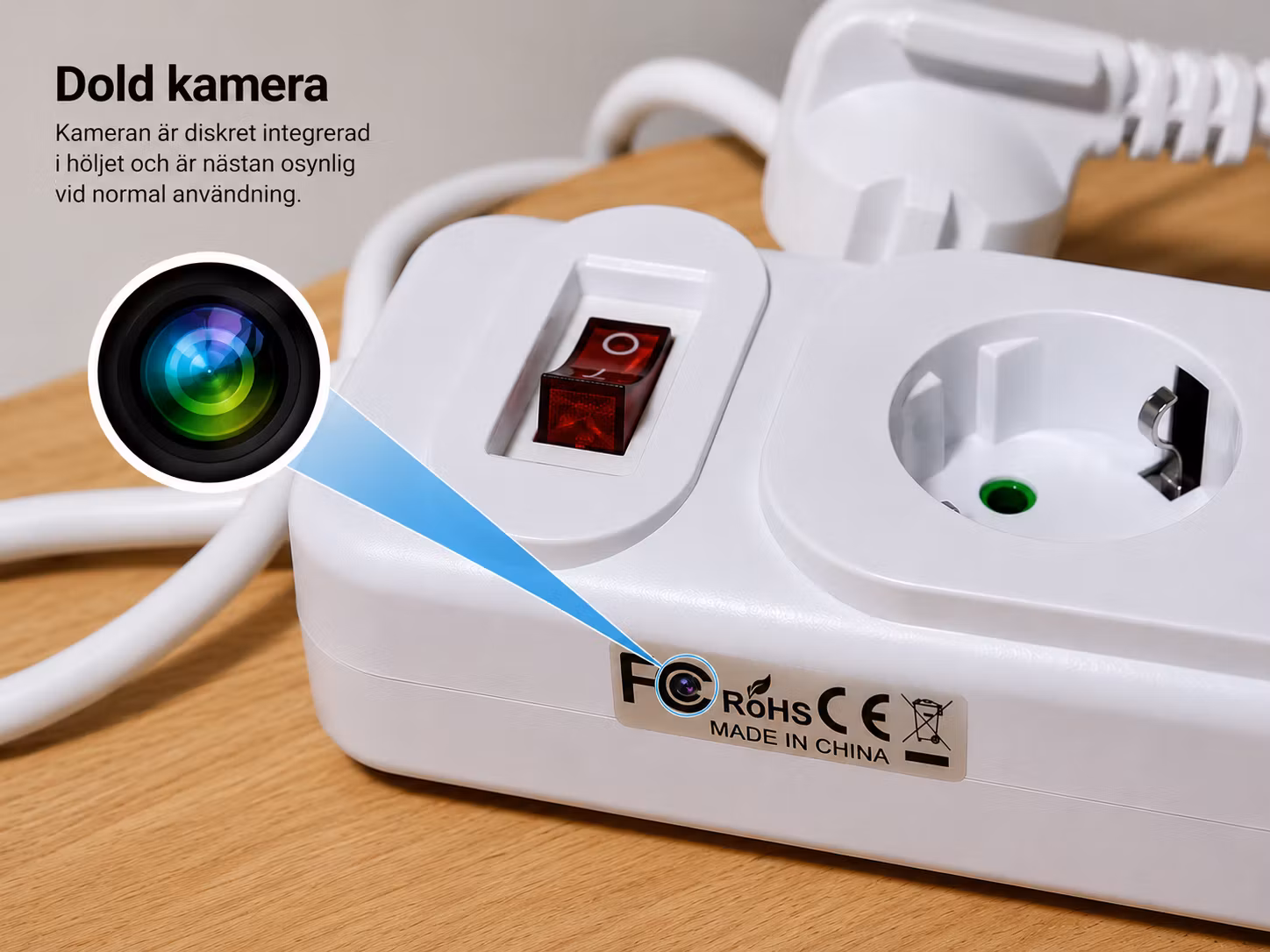 Grenuttag med dold WiFi-kamera – Livevideo i mobilen