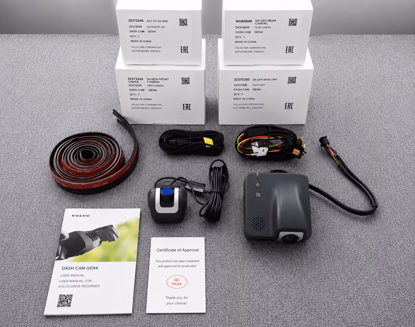 Volvo Original Dash Cam Generation 4 Komplett Kit – Framkamera & Bakre Kamera | OEM | 32373249 / 9430549