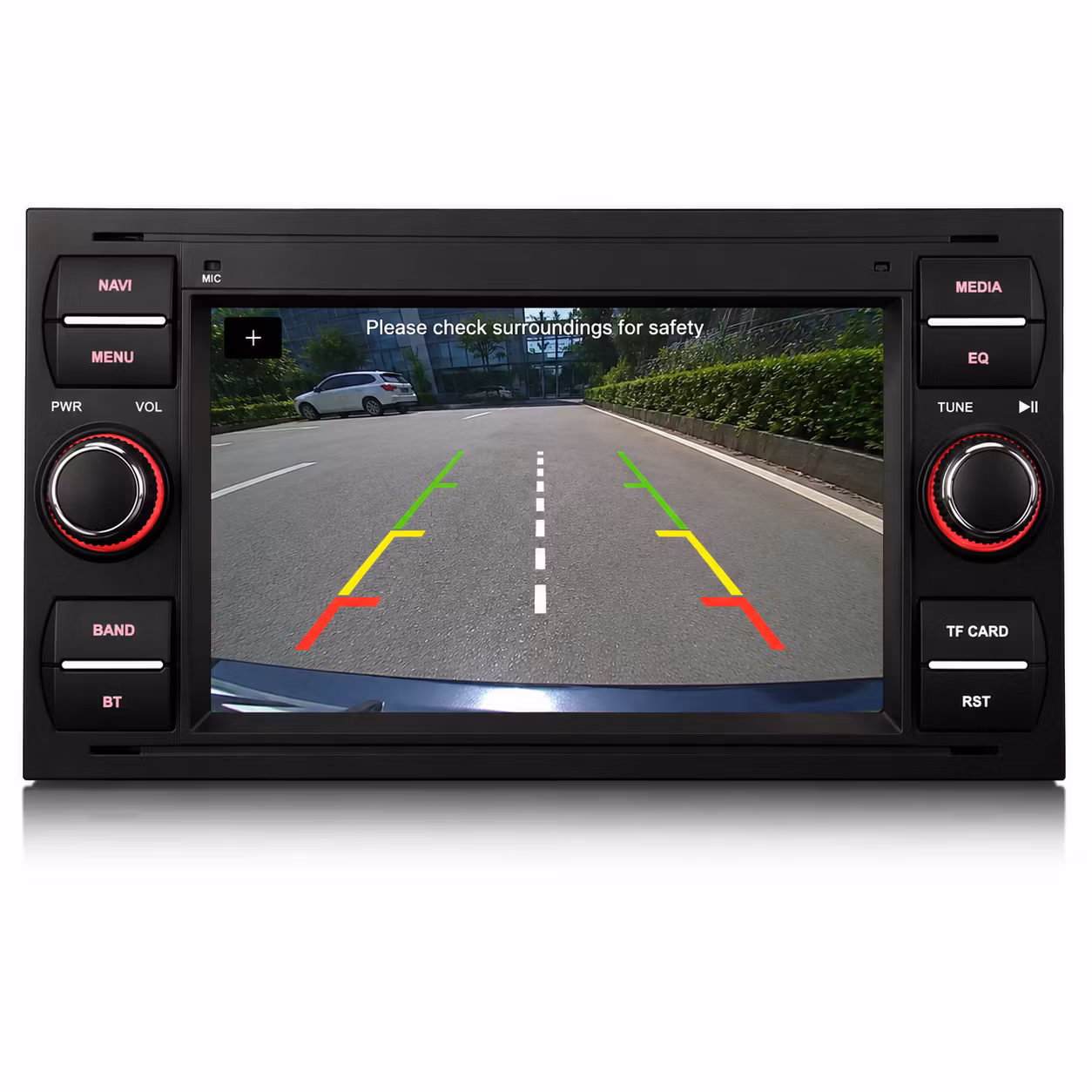 Android 14, svart  Bilstereo för Ford Focus II, C-Max, S-Max, Galaxy, Kuga, Fiesta & Transit | Snapdragon 460 | 4GB RAM + 64GB | Trådlös Apple CarPlay & Android Auto | 4G LTE | DSP | GPS