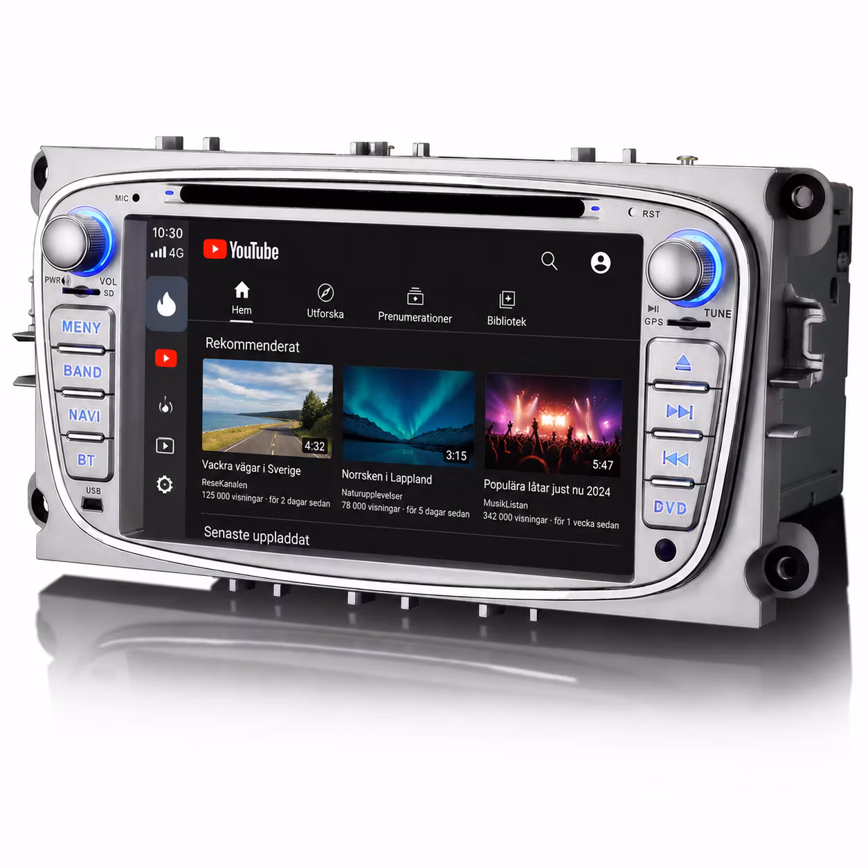 Android 16 Bilstereo dvd spelare  7 Tum för Ford Focus, Mondeo, S-Max, C-Max & Galaxy (2007–2011) – Trådlös Apple CarPlay & Android Auto, 4G, GPS, DSP, CANbus ,+gratis backlamera