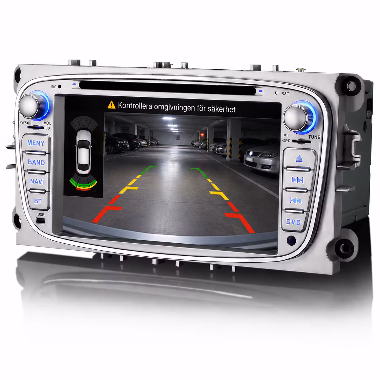 Android 16 Bilstereo dvd spelare  7 Tum för Ford Focus, Mondeo, S-Max, C-Max & Galaxy (2007–2011) – Trådlös Apple CarPlay & Android Auto, 4G, GPS, DSP, CANbus ,+gratis backlamera