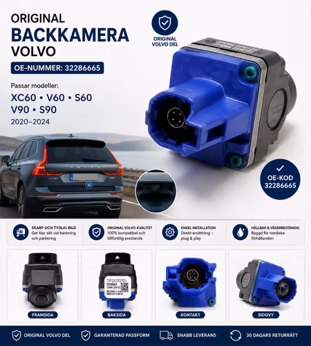 Backkamera Volvo XC60 V60 S60 V90 S90 2020–2024 original – 32286665