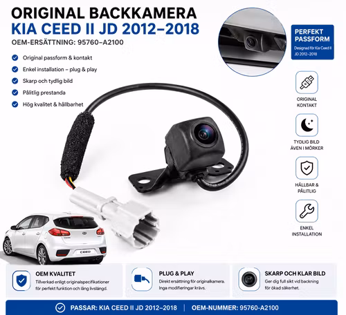 OE Backkamera Kia Ceed II JD 2012–2018 95760-A2100 – Original Parkeringskamera Ersättning